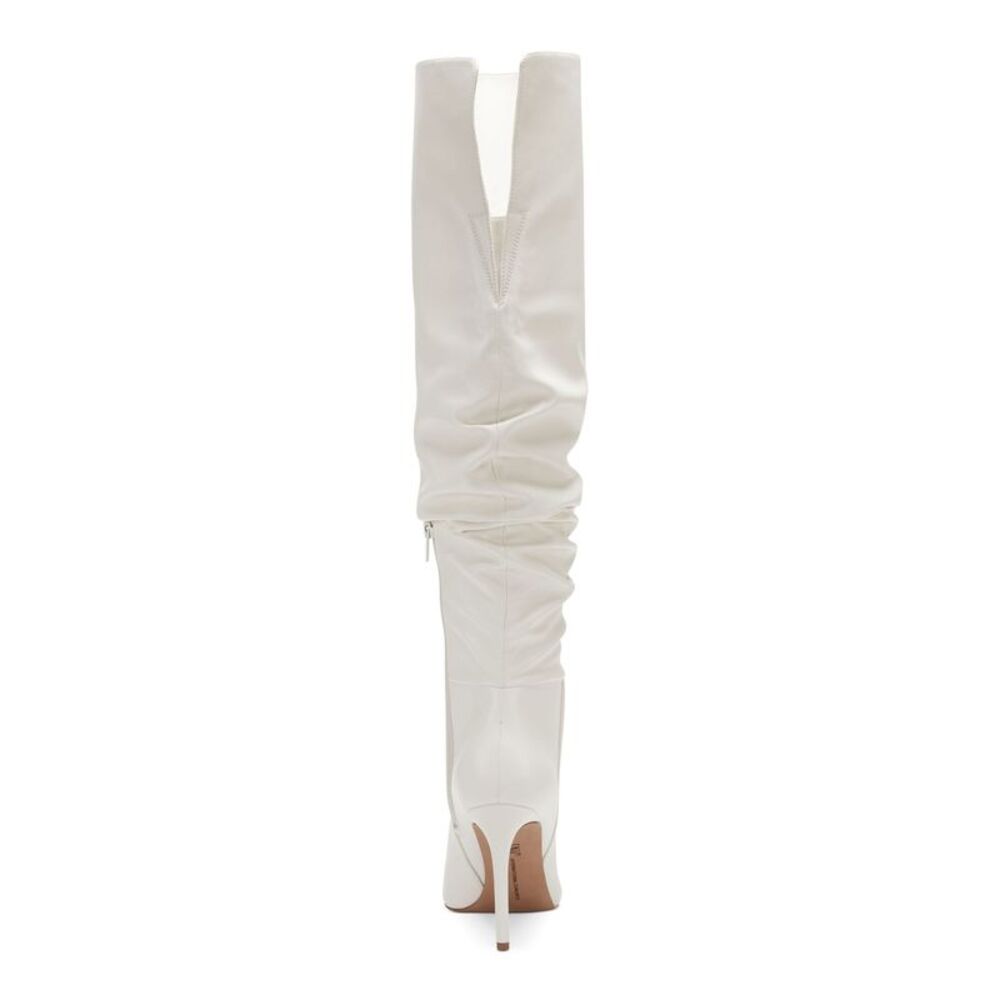 INC Womens White Slouch Iyonna Pointed Toe Stiletto Zip-Up Dress Boots 7.5 M - Picture 2 of 4